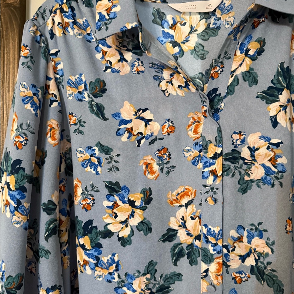 Floral Button-Up Blouse